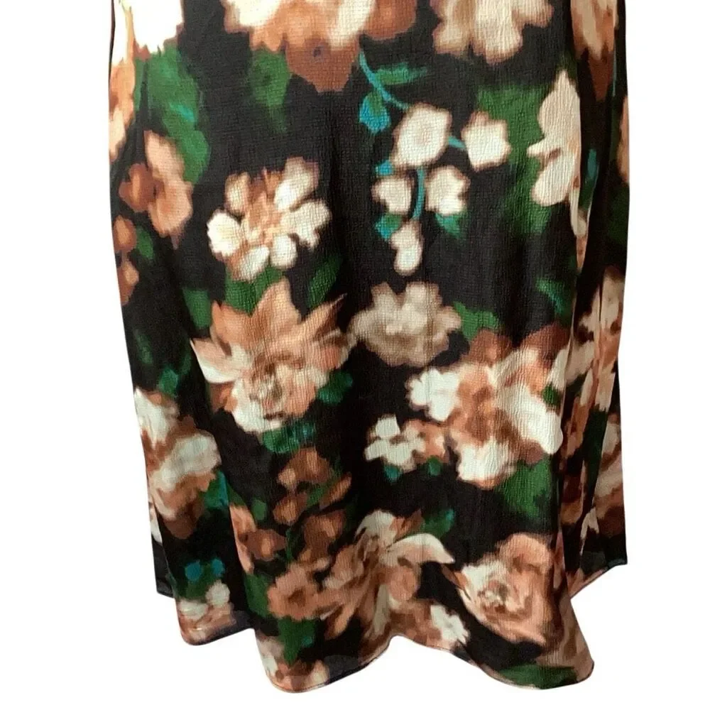 NWT Julia Jordan Floral Midi Dress Sz 4 Mock Neck Cocktail Semi-Formal
